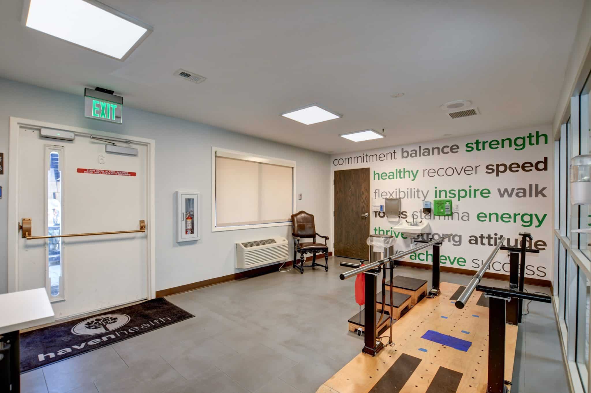 Rehabilitation gym at Haven Health Prescott