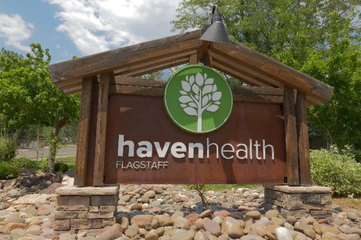 close up of exterior sign haven health flagstaff