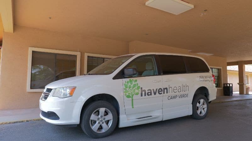 haven health camp verde white mini van transport patients