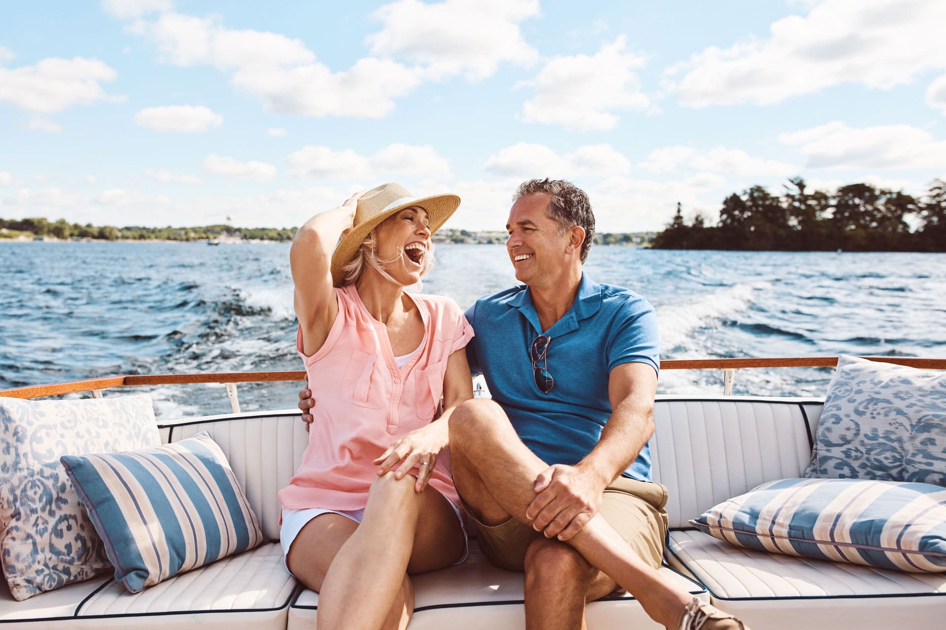 married couple on a boat trip