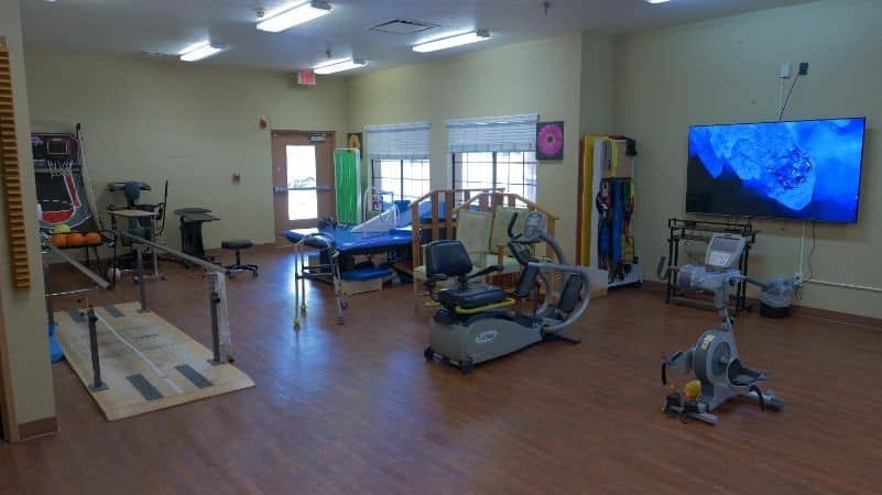 inside physical therapy room at haven health camp verde