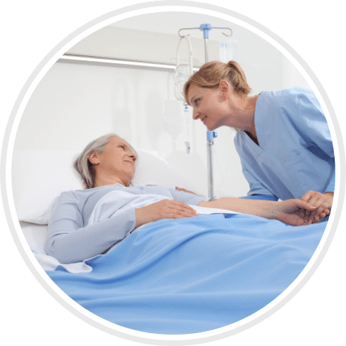 Certified Nurse giving specialty infusion care to patient