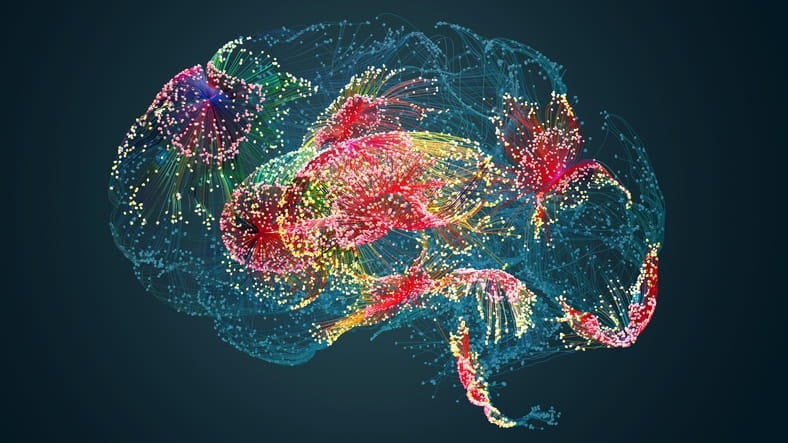 A 3D rendering of human brain activity in those with dementia. 