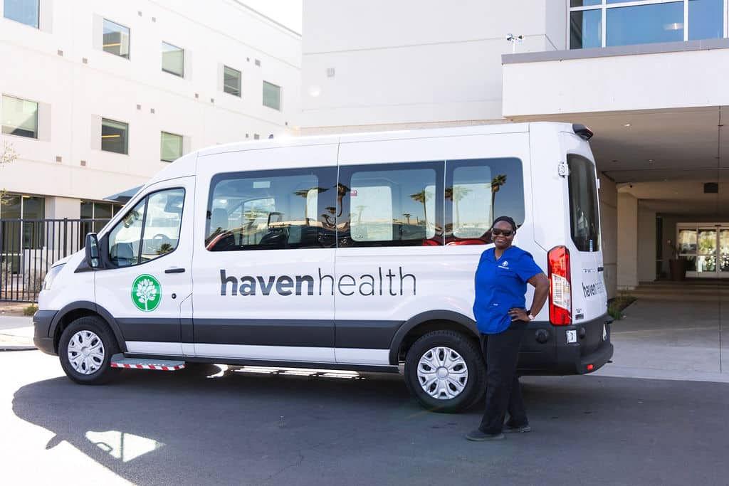 Haven Health Sky Harbor van and team member
