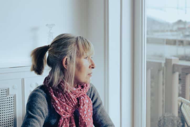 An Older Woman Experiencing A Sad Episode With The Change Of Seasons.