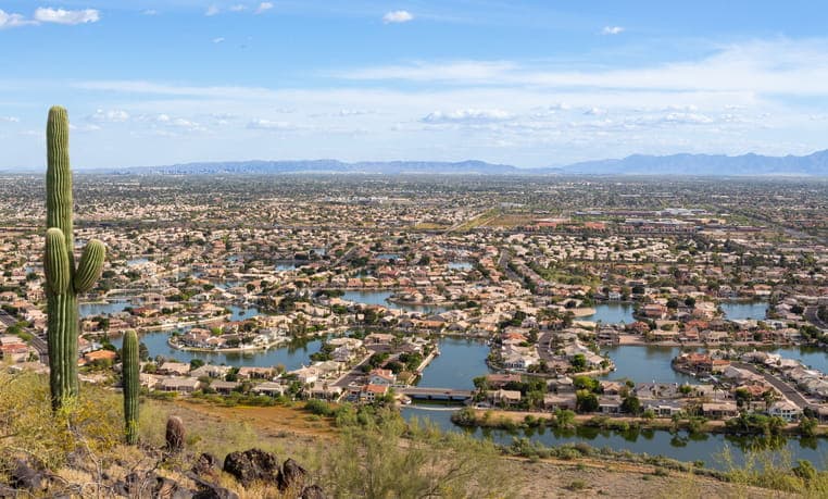 An Aerial View Of A City In Arizona.